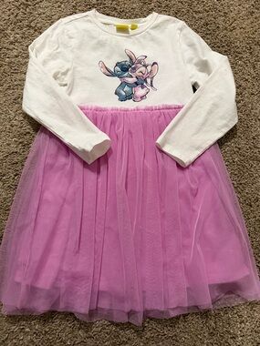 Disney White Tee with Yellow Stitch Logo